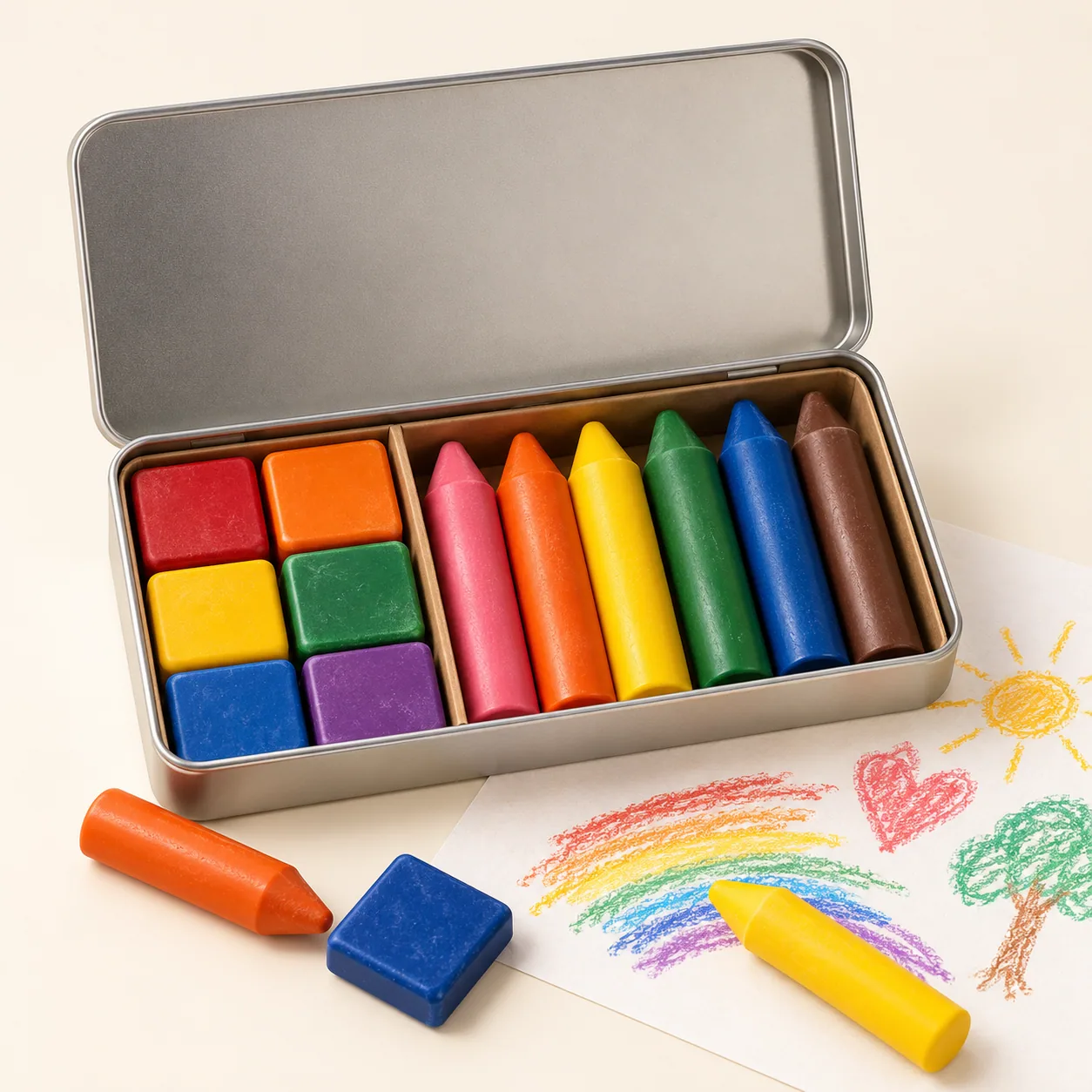 Chunky Beeswax Crayons, 12 Colours