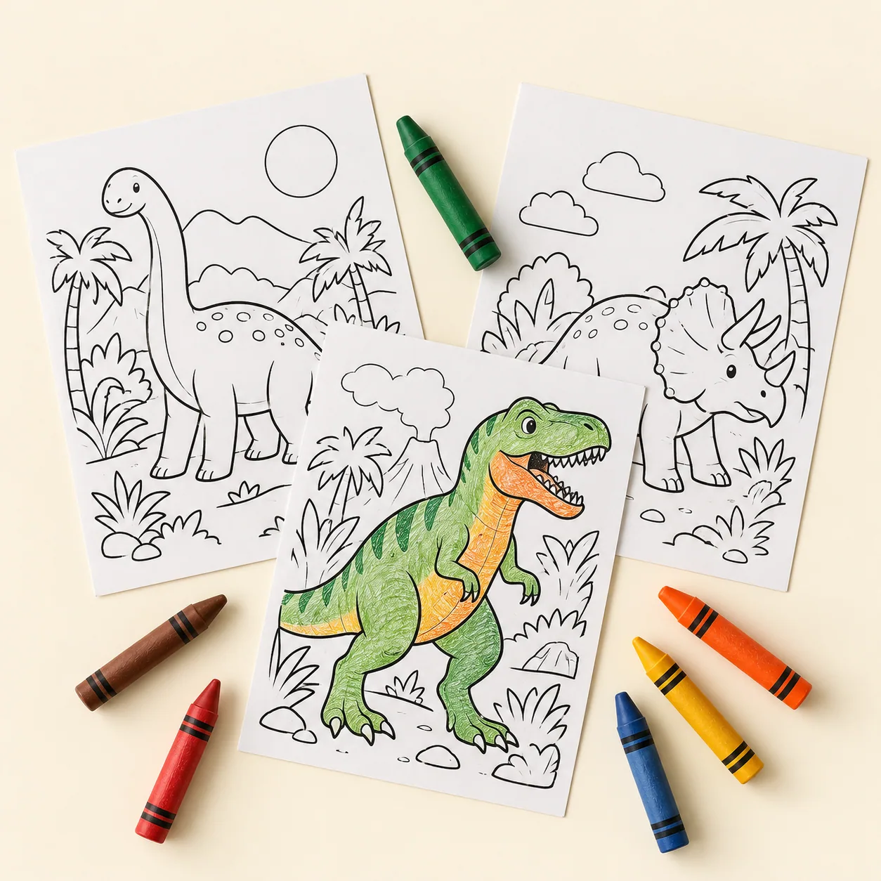 Dinosaur Colouring Book — Printable